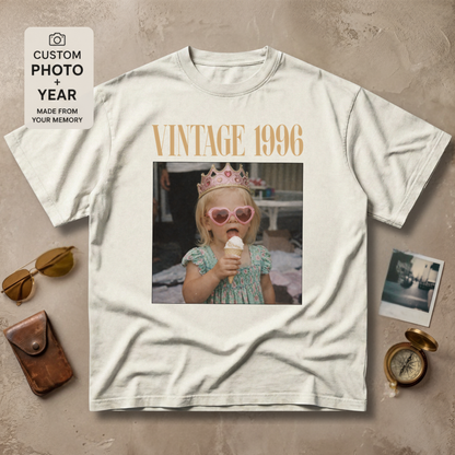 Personalized Vintage Year Photo Tee