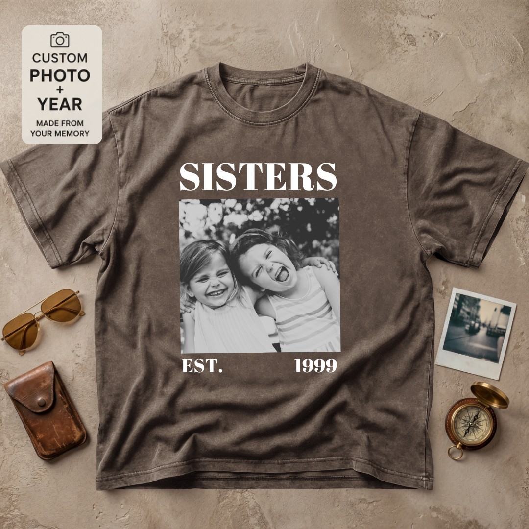 Personalized Sisters Est Year Photo Tee