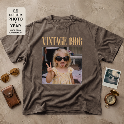 Personalized Vintage Year Photo Tee
