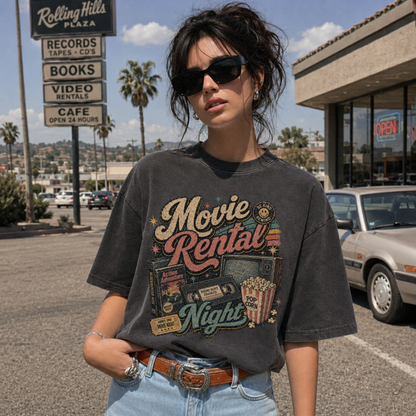 Movie Rental Night Vintage Tee