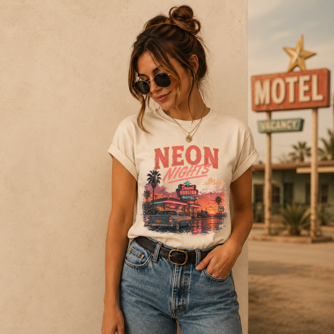 Neon Nights Vintage Motel Retro
