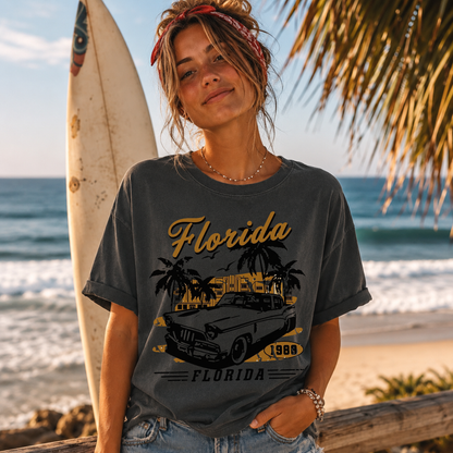 Florida 1980 Vintage Retro Car Graphic Tee