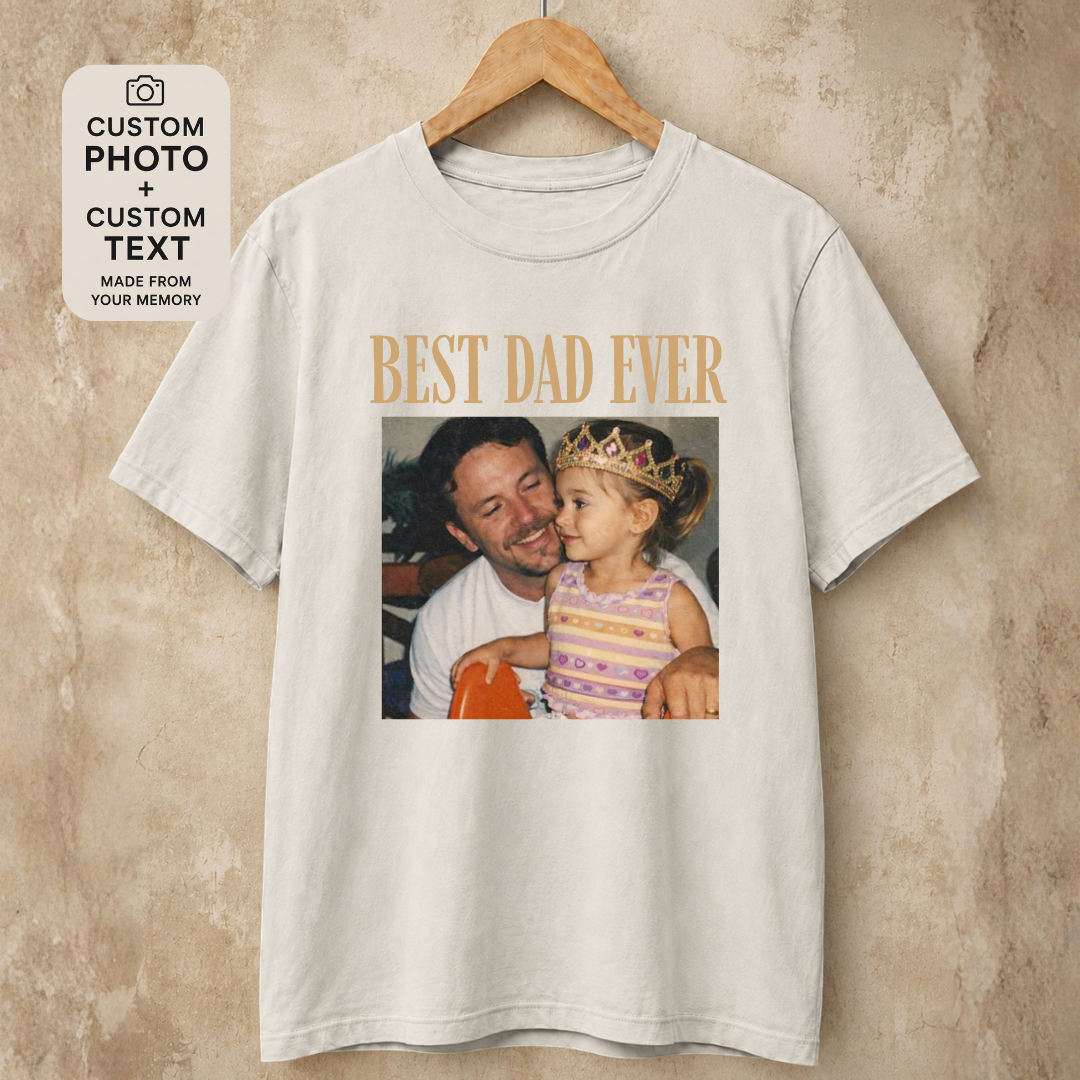 Personalized Best Dad Ever Photo Tee