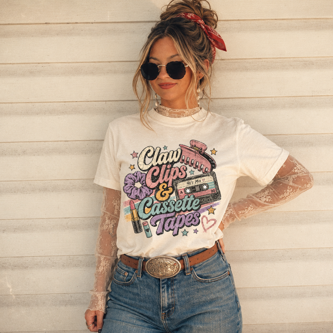 Claw Clips and Cassette Tapes Tee
