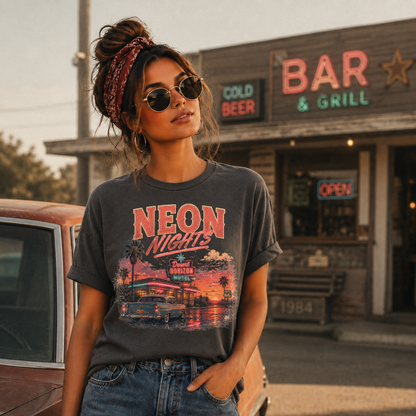 Neon Nights Vintage Motel Retro