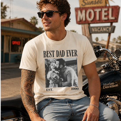 Personalized Best Dad Ever Est Year Photo Tee