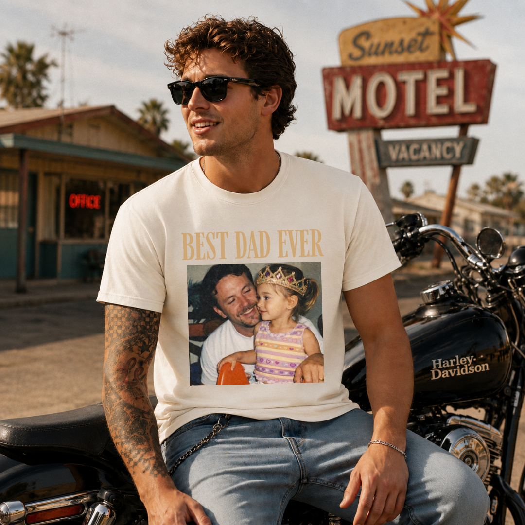 Personalized Best Dad Ever Photo Tee