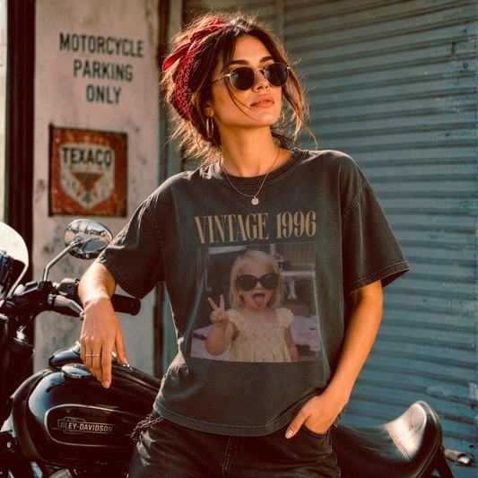 Personalized Vintage Year Photo Tee
